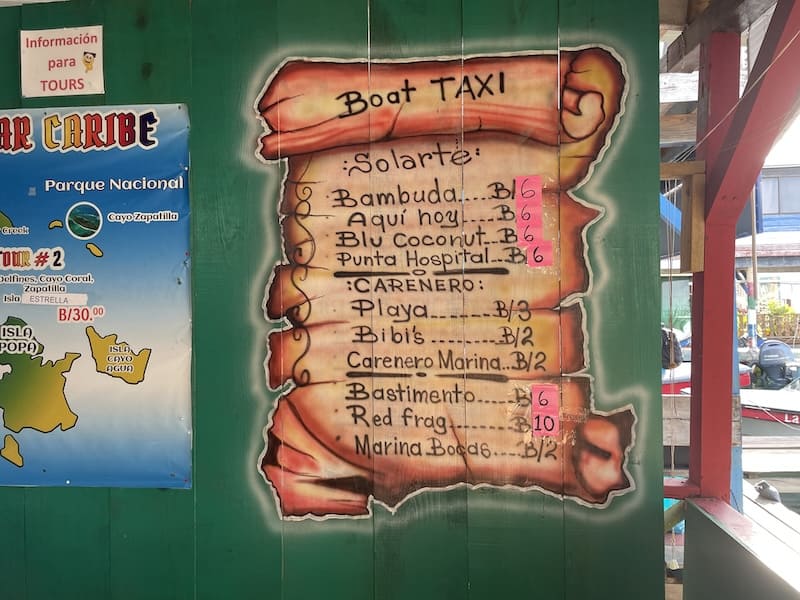 boat taxi, bocas del toro panama